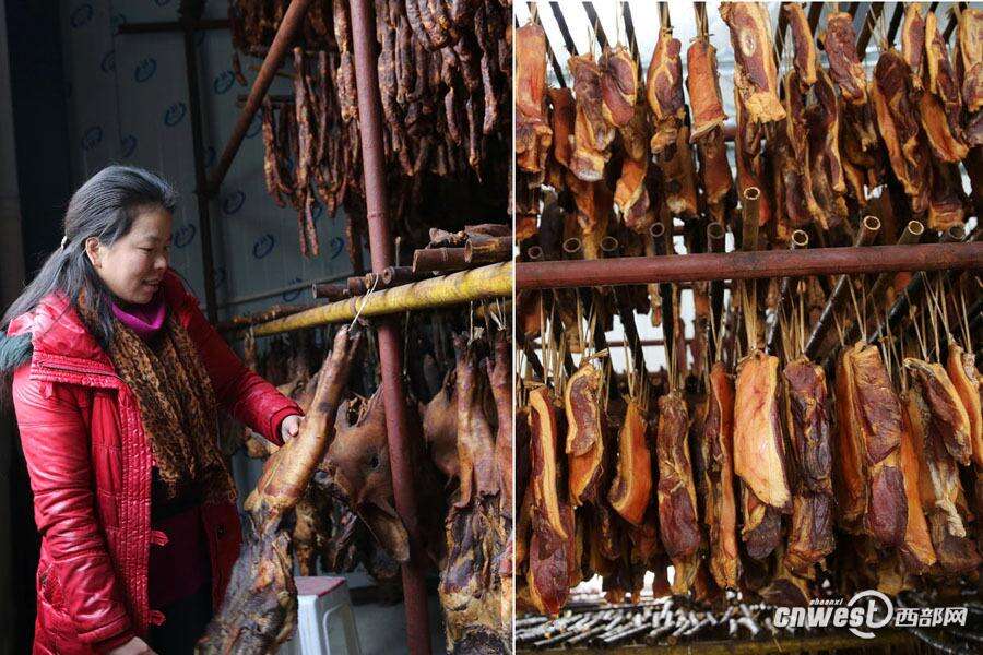 陕南“腊肉女王”一冬收500头农家猪做10万斤腊肉
