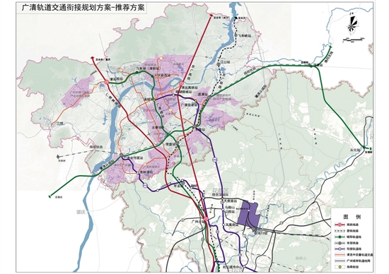 清远拟规划7条轨道衔接广州,其中国铁3条,城际铁路2条,地铁2条,期望40